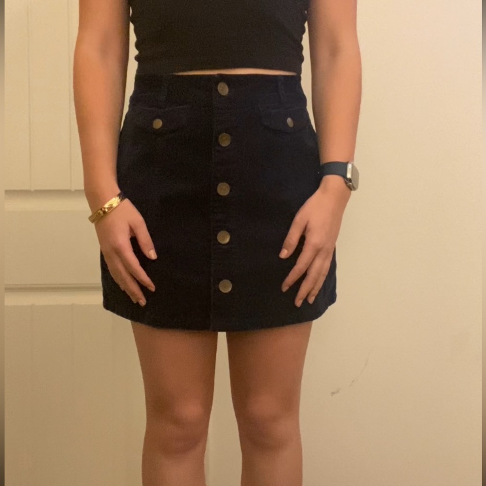 Forever 21 Corduroy Button Up Mini Skirt